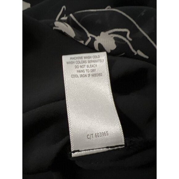 Taylor Black & Gray Floral Print V-Neck Long‎ Bell Sleeve Lined Dress 10 - Picture 6 of 6